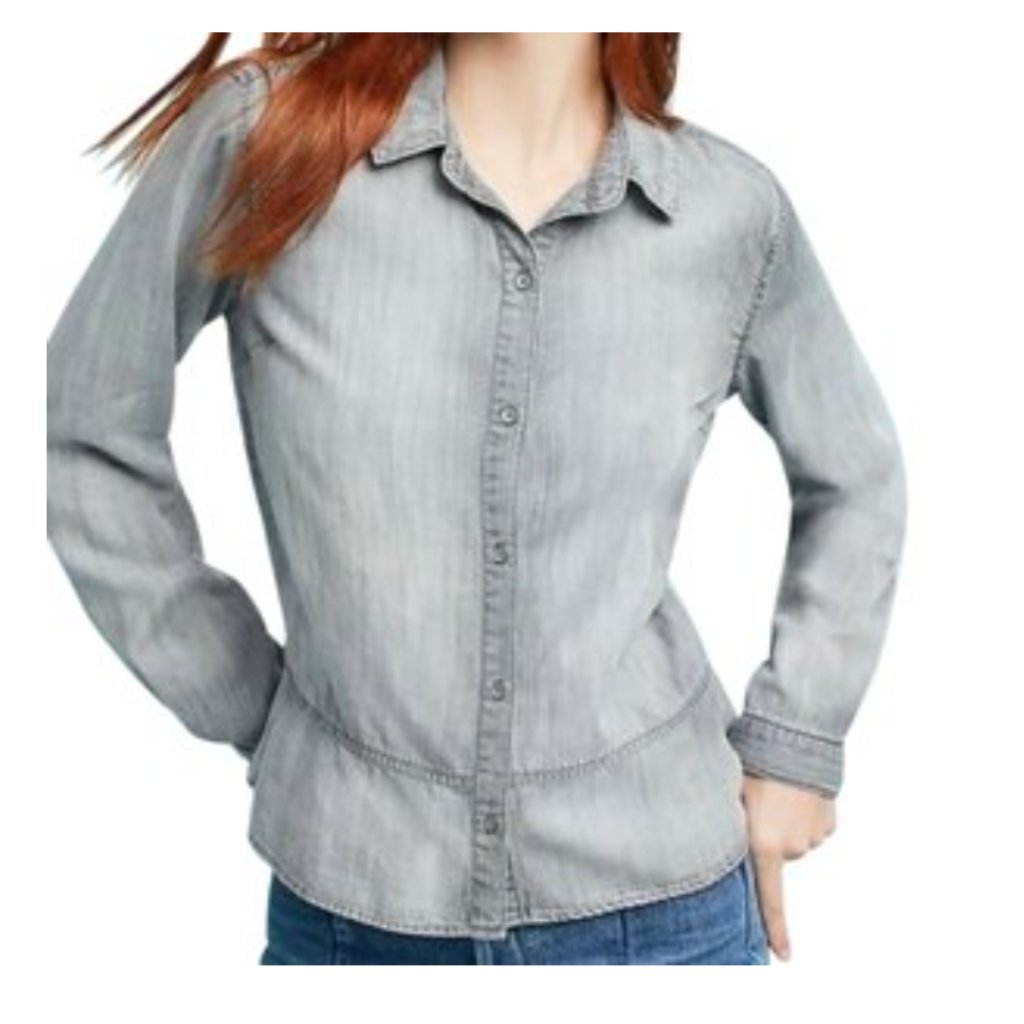 Cloth & Stone Grey Chambray Top Xs